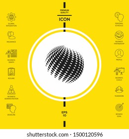 Earth logo - halftone effect. Graphic elements for your design