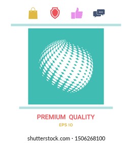 Earth logo - halftone effect. Graphic elements for your design