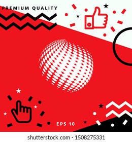 Earth logo - halftone effect. Graphic elements for your design