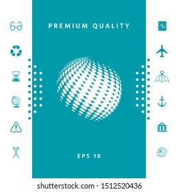 Earth logo - halftone effect. Graphic elements for your design