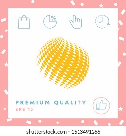 Earth logo - halftone effect. Graphic elements for your design