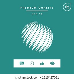 Earth logo - halftone effect. Graphic elements for your design