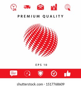 Earth logo - halftone effect. Graphic elements for your design
