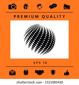 Earth logo - halftone effect. Graphic elements for your design