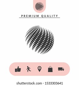 Earth logo - halftone effect. Graphic elements for your design