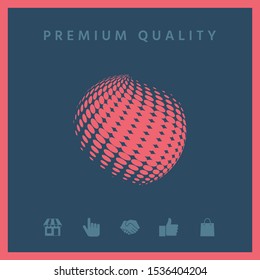 Earth logo - halftone effect. Graphic elements for your design