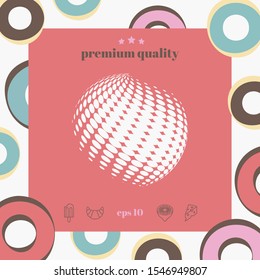 Earth logo - halftone effect. Graphic elements for your design