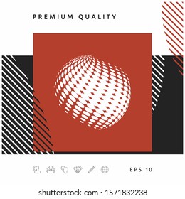 Earth logo - halftone effect. Graphic elements for your design