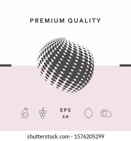 Earth logo - halftone effect. Graphic elements for your design