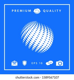 Earth logo - halftone effect. Graphic elements for your design