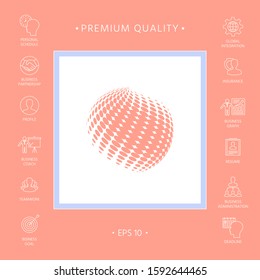 Earth logo - halftone effect. Graphic elements for your design