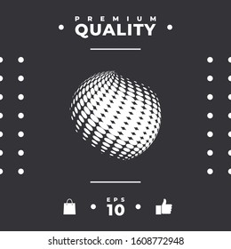 Earth logo - halftone effect. Graphic elements for your design