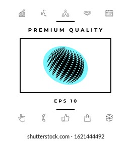 Earth logo - halftone effect. Graphic elements for your design