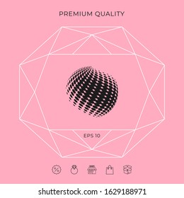 Earth logo - halftone effect. Graphic elements for your design
