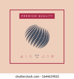 Earth logo - halftone effect. Graphic elements for your design