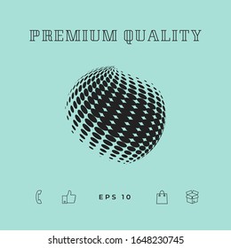 Earth logo - halftone effect. Graphic elements for your design