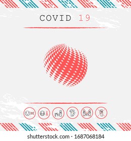 Earth logo - halftone effect. Graphic elements for your design