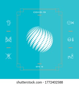 Earth logo - halftone effect. Graphic elements for your design