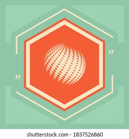 Earth logo - halftone effect. Graphic elements for your design