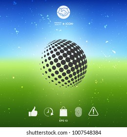 Earth logo - halftone sphere