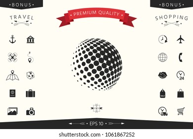 Earth logo - halftone sphere