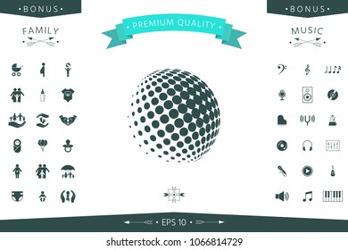 Earth logo - halftone sphere