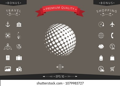 Earth logo - halftone sphere