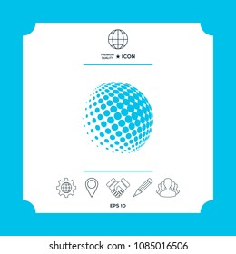 Earth logo - halftone sphere