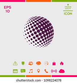Earth logo - halftone sphere