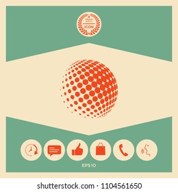 Earth logo - halftone sphere