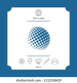 Earth logo - halftone sphere