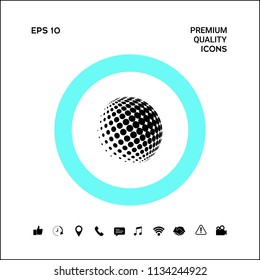 Earth logo - halftone sphere