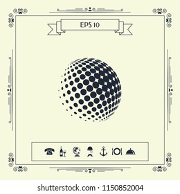 Earth logo - halftone sphere