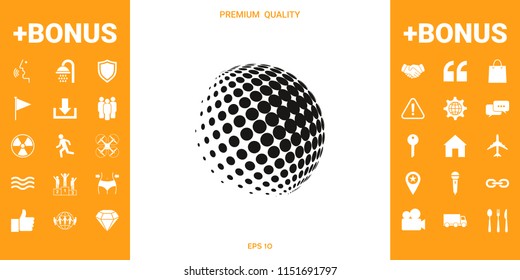Earth logo - halftone sphere