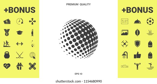 Earth logo - halftone sphere