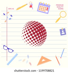Earth logo - halftone sphere