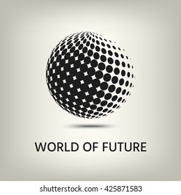 Earth logo - halftone sphere