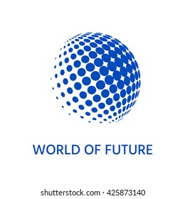 Earth logo - halftone sphere.
