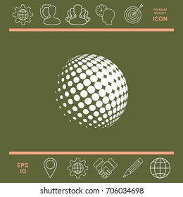 Earth logo - halftone sphere.