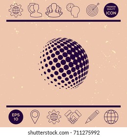 Earth logo - halftone sphere.