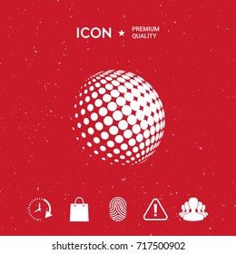 Earth logo - halftone sphere.
