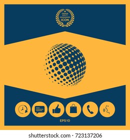 Earth logo - halftone sphere.