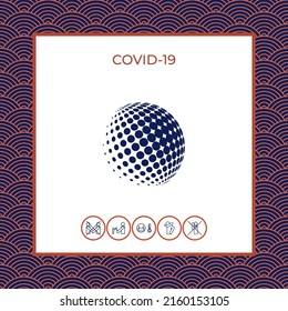 Earth logo - halftone sphere. Element for your design