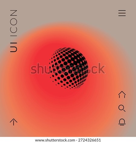 Earth logo - halftone sphere. Element for your design