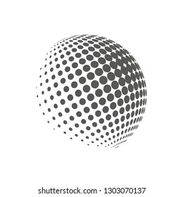 Earth logo - halftone sphere. Graphic elements for your design. Eps 10