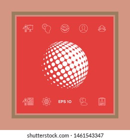 Earth logo - halftone sphere. Graphic elements for your design