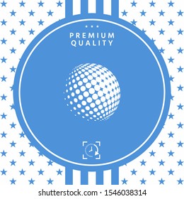 Earth logo - halftone sphere. Graphic elements for your design