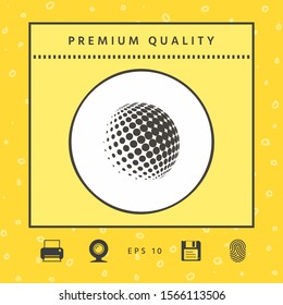 Earth logo - halftone sphere. Graphic elements for your design