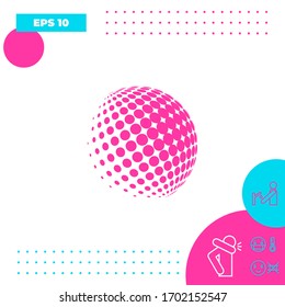 Earth logo - halftone sphere. Graphic elements for your design