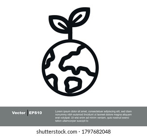 Earth logo and icon design template. World eco concept. World Environment Day.